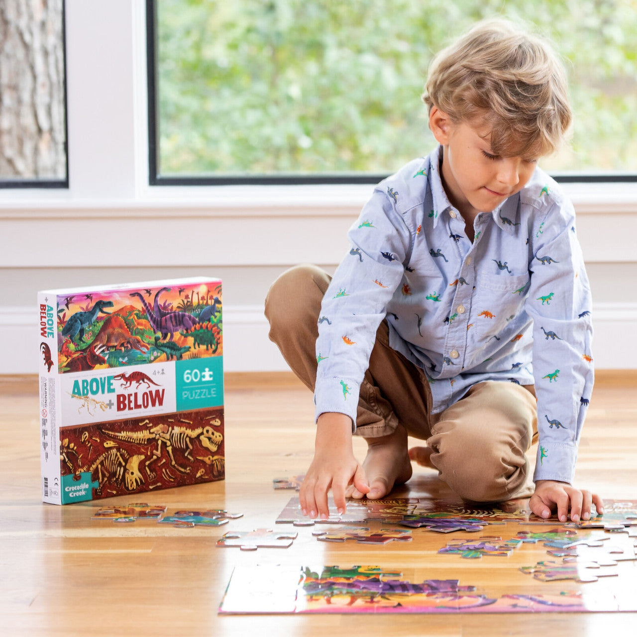 Crocodile Creek - Above & Below 60pc - Dinosaur Puzzle