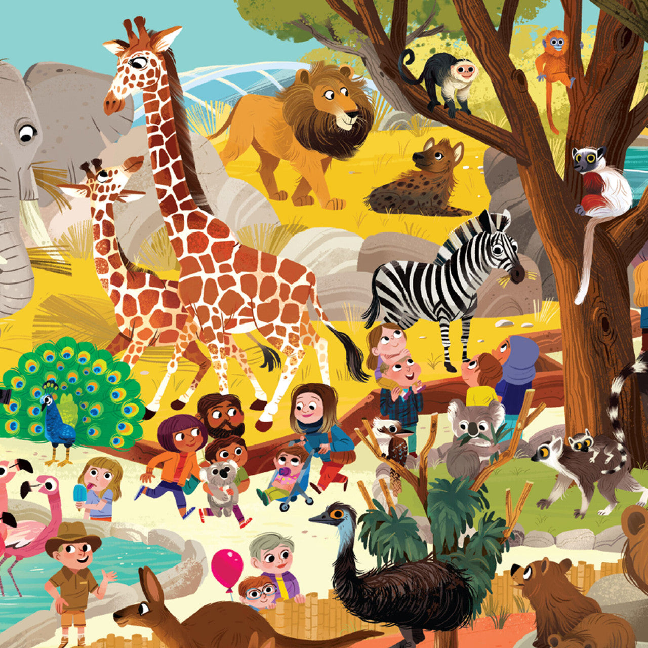 Crocodile Creek - 60pc Day at the Museum Puzzle - Zoo