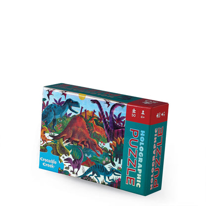 Crocodile Creek 50pc Holographic Puzzle - Dinosaurs