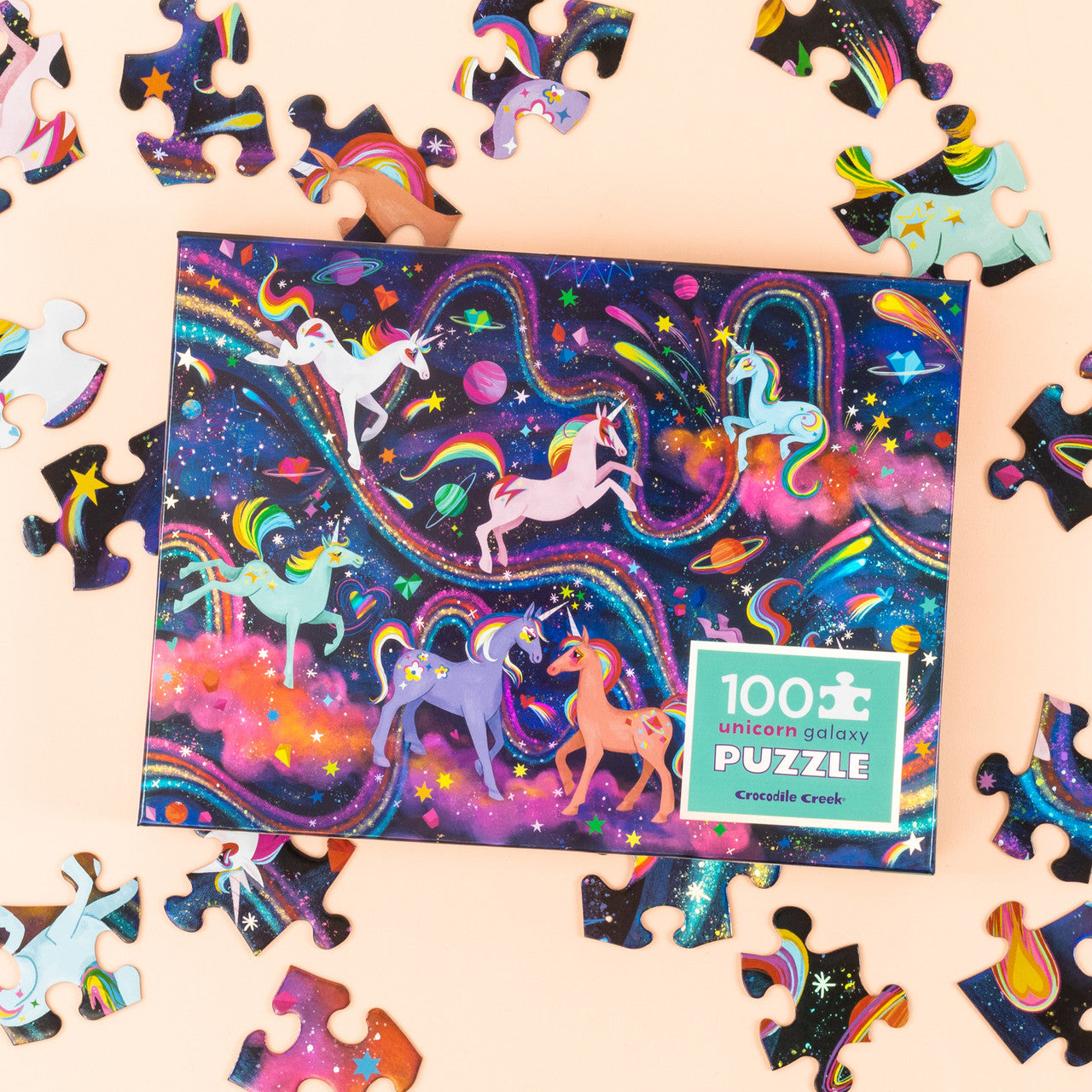 Crocodile Creek 100pc Holographic Puzzle - Unicorn Galaxy