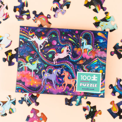 Crocodile Creek 100pc Holographic Puzzle - Unicorn Galaxy