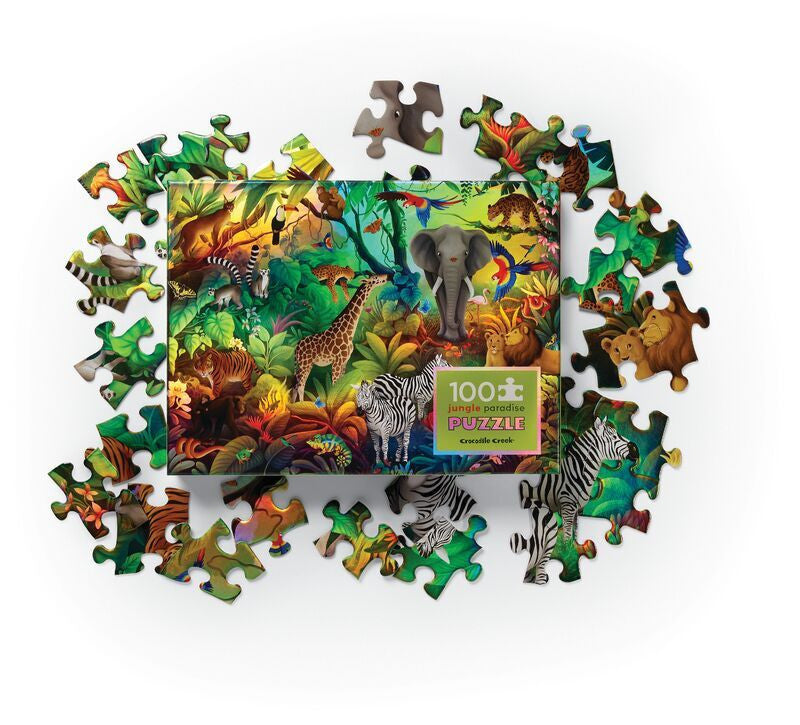 Crocodile Creek 100pc Holographic Puzzle - Jungle Paradise