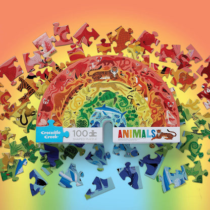 Crocodile Creek 100pc Rainbow Animals Puzzle