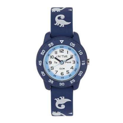 Cactus Junior - Time Teacher Watch - Blue / Dinosaur