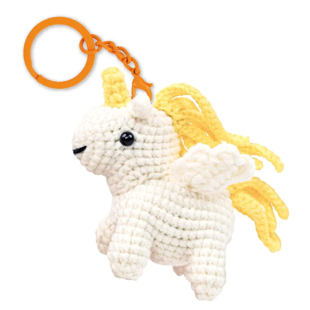 Curly Unicorn crochet keychain craft kit showing its playful unicorn-inspired design and crafting conce