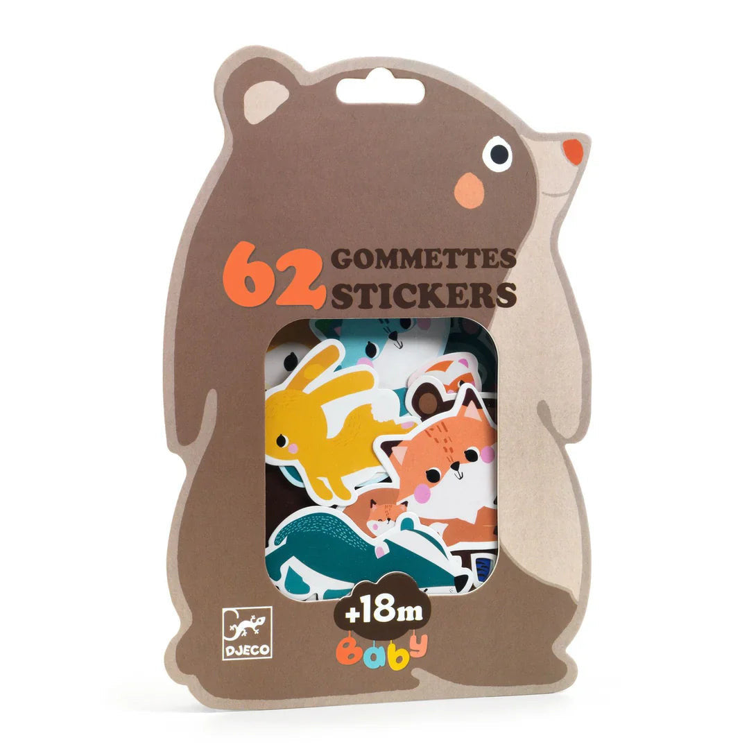 Djeco - Forest Animals 62 Sticker Set
