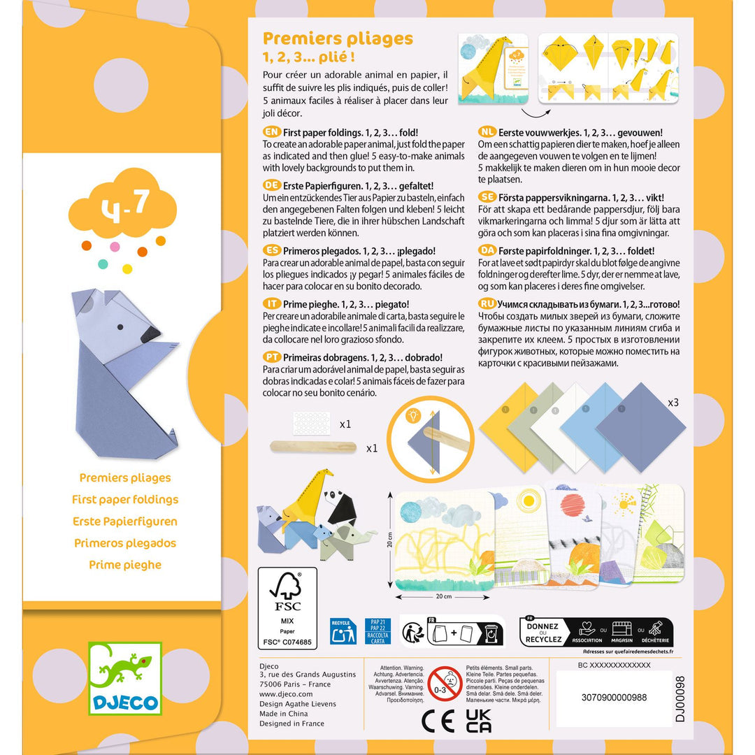 Djeco First Paper Foldings Activity for Kids - Animals
