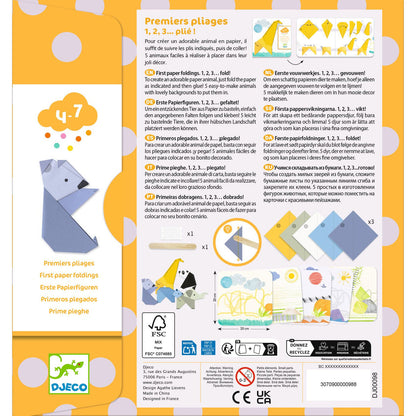 Djeco First Paper Foldings Activity for Kids - Animals