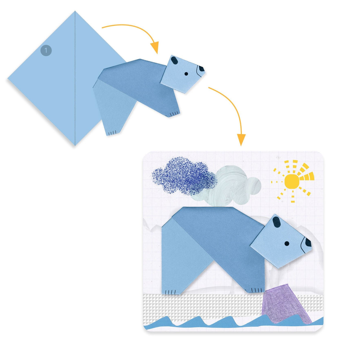 Djeco First Paper Foldings Activity for Kids - Animals