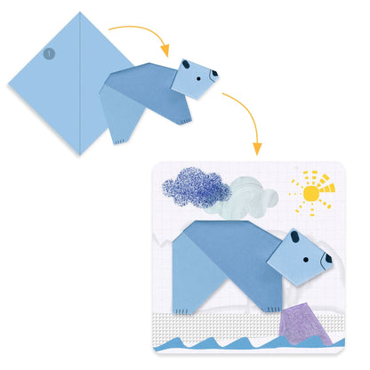Djeco First Paper Foldings Activity for Kids - Animals