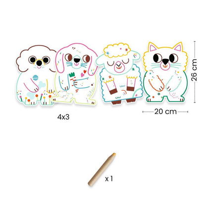 Djeco - Domestic Animals Colour Reveal Set