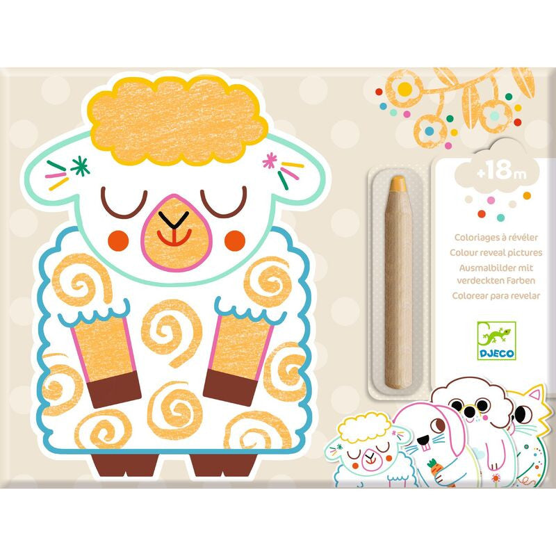 Djeco - Domestic Animals Colour Reveal Set