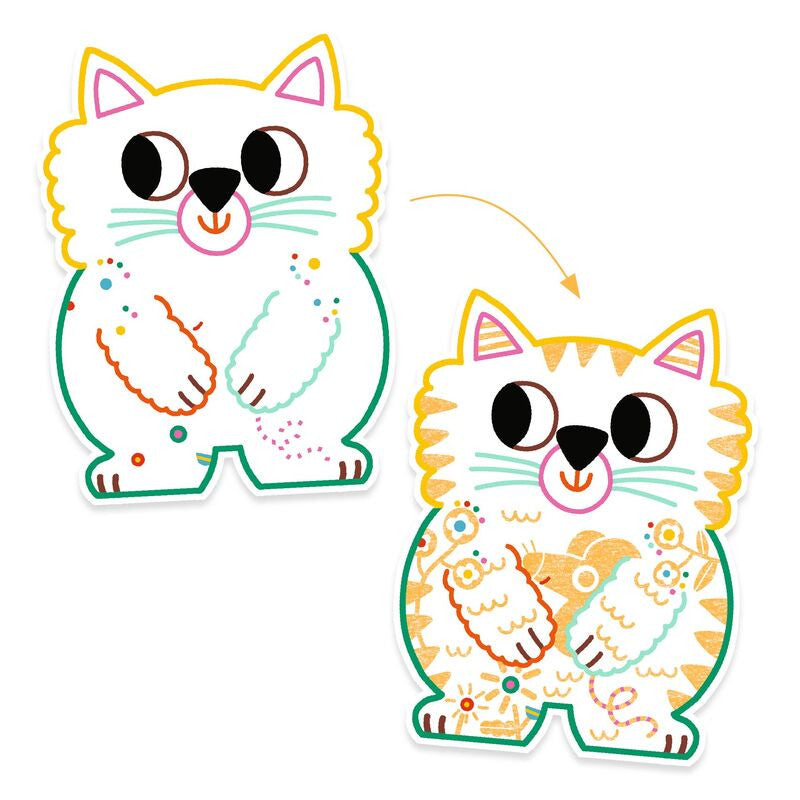 Djeco - Domestic Animals Colour Reveal Set
