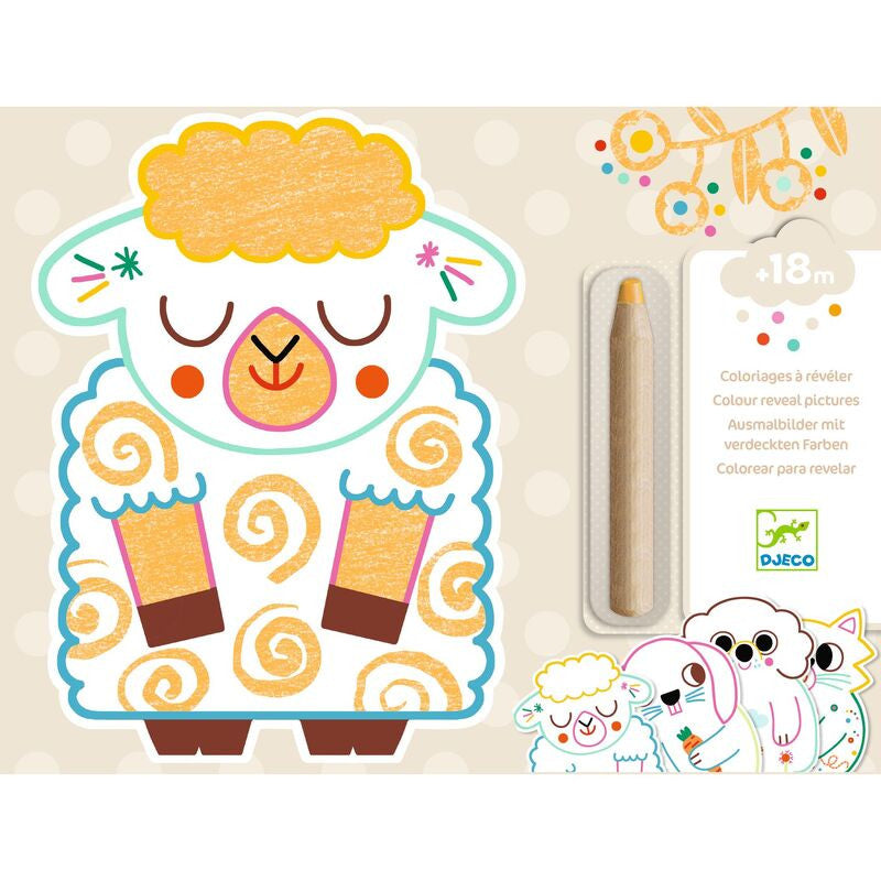 Djeco - Domestic Animals Colour Reveal Set