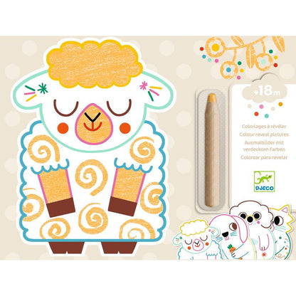 Djeco - Domestic Animals Colour Reveal Set