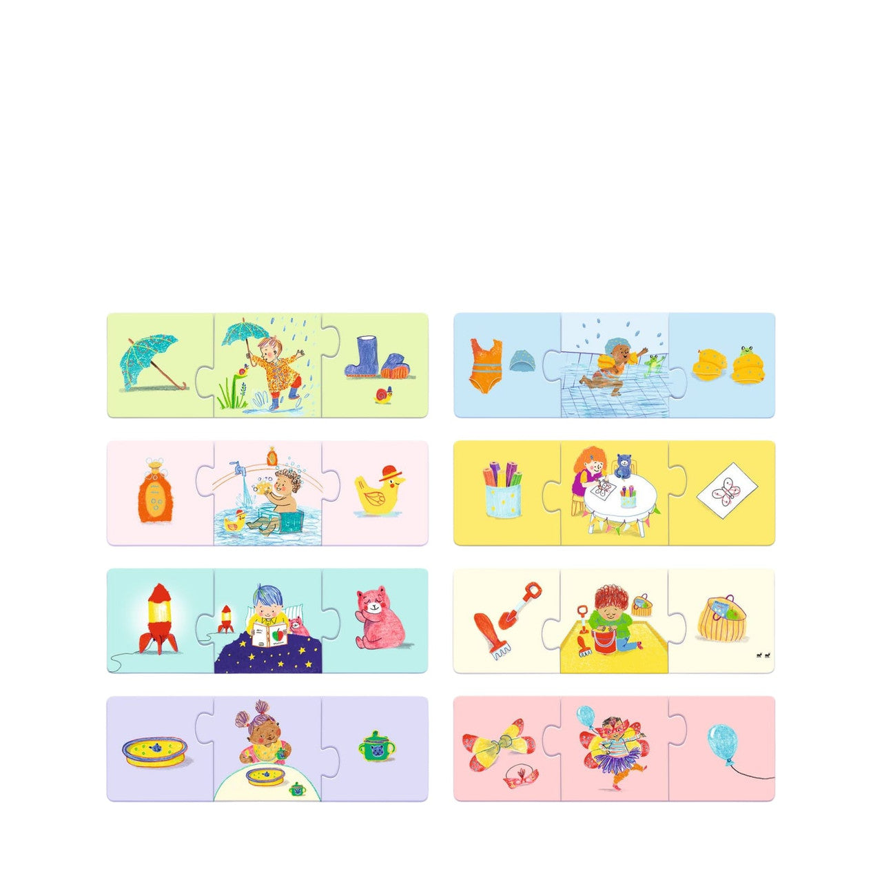 Djeco - My Daily Life Trio Puzzles - 8 x 3pc