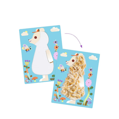 Djeco - Fluffy Friends Wool and Velcro Craft Set