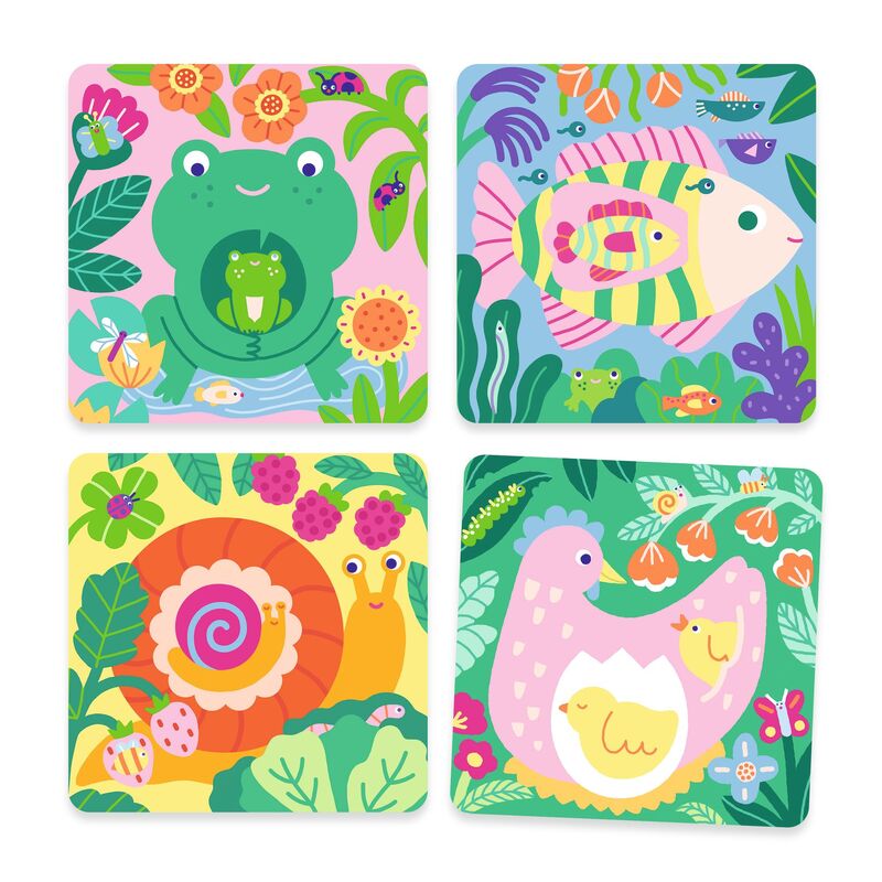 Djeco Magic Colouring - Peekaboo! Garden Baby Animals Water Reveal Activity