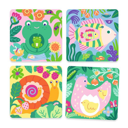 Djeco Magic Colouring - Peekaboo! Garden Baby Animals Water Reveal Activity