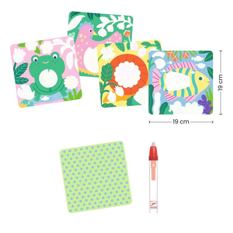 Djeco Magic Colouring - Peekaboo! Garden Baby Animals Water Reveal Activity