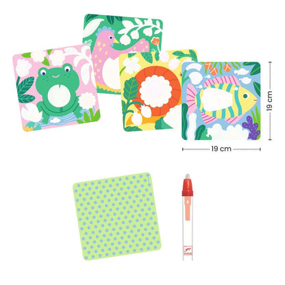 Djeco Magic Colouring - Peekaboo! Garden Baby Animals Water Reveal Activity
