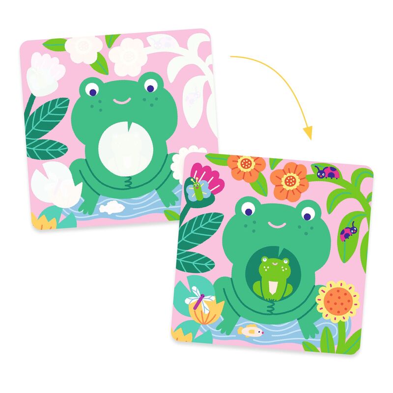 Djeco Magic Colouring - Peekaboo! Garden Baby Animals Water Reveal Activity