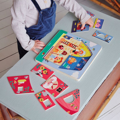Djeco - The Barn - 3 Layer Wooden Puzzle