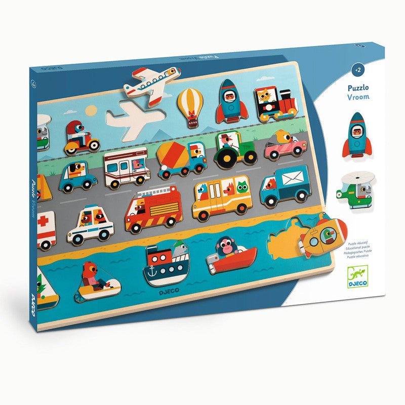 Djeco 22pc - Puzzlo Vroom Puzzle