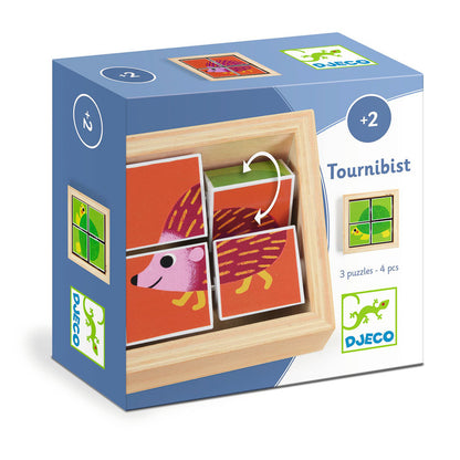 Djeco - Tournibist Wooden Swivel Puzzles Pieces in Frame