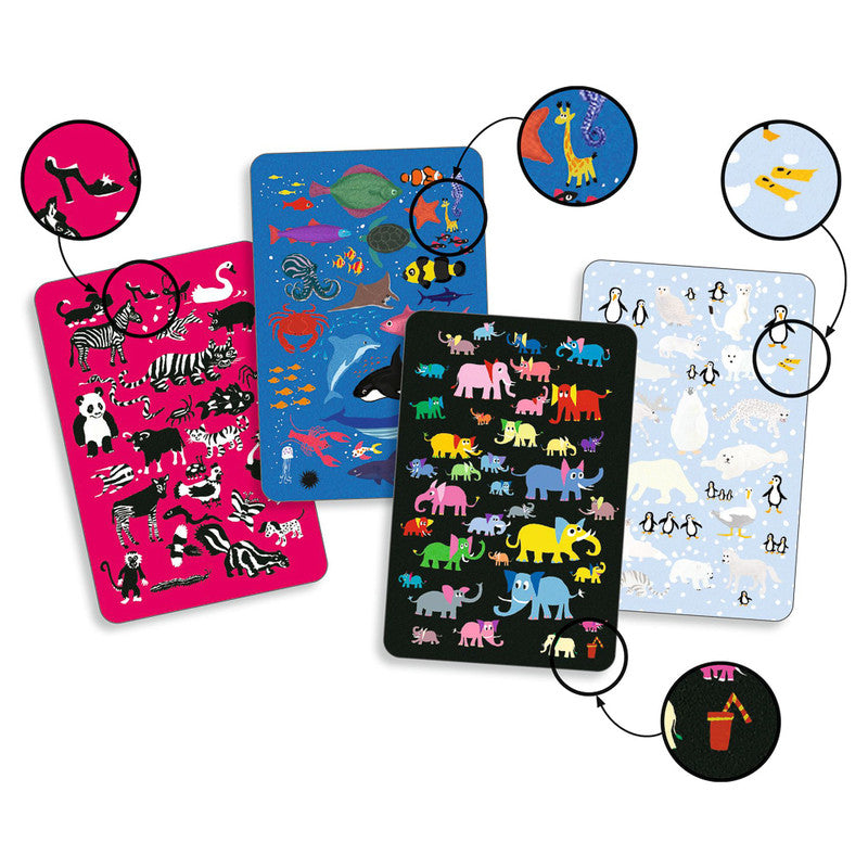 Djeco - Mystery Animal Observation & Speed Card Game