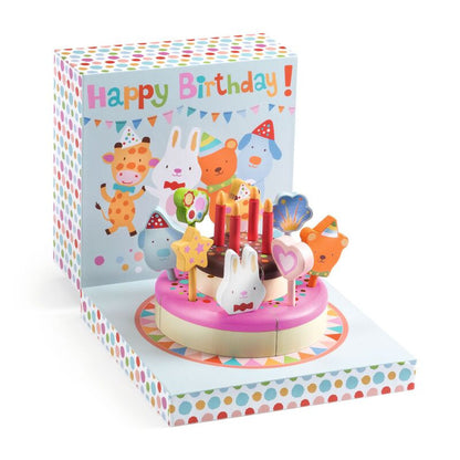 Djeco - 16pc Happy Birthday Cake & Candles Set