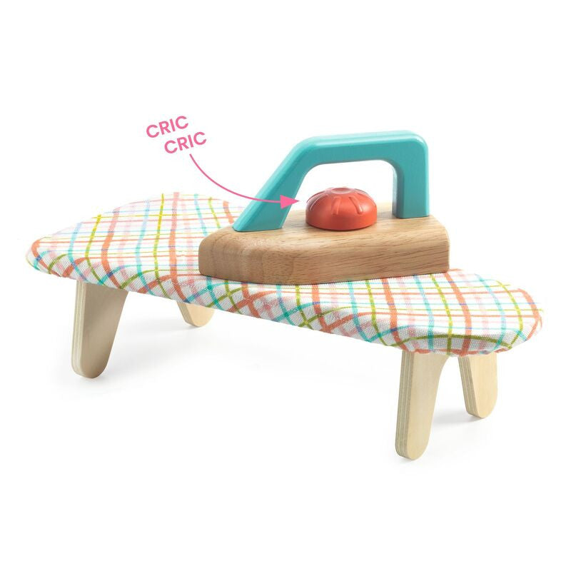 Djeco - Ironing Board with Clothes to Iron - 8pc
