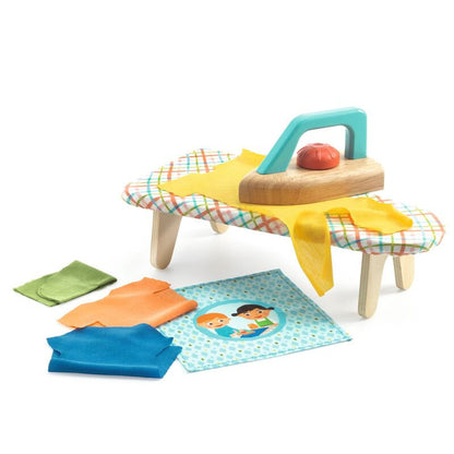 Djeco - Ironing Board with Clothes to Iron - 8pc