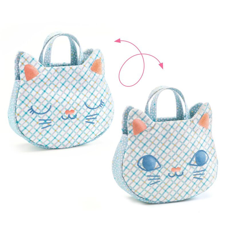 Djeco - Baby Cat Handbag with Phone, Keys and Accessories - 7pc