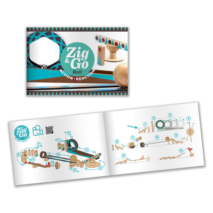 Djeco - Zig & Go Roll - Action & Reaction- 28pc Set