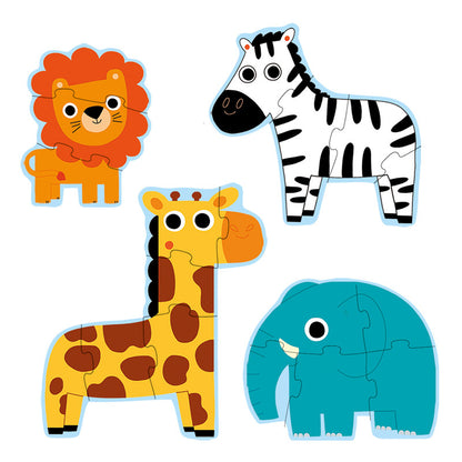 Djeco - Jungle 3,4,5,6pc Giant Progressive Puzzle