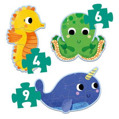 Djeco - In The Sea 4, 6,9pc Progressive Puzzle