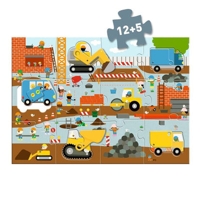 Djeco 17pc - Construction Site Giant Puzzle