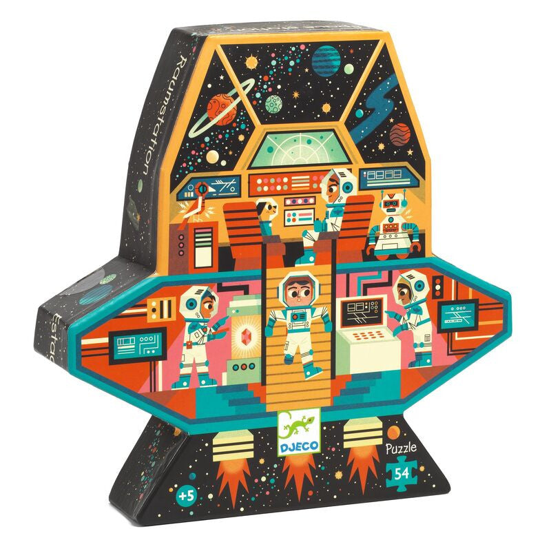 Djeco - Space Station Silhouette Puzzle - 54pc