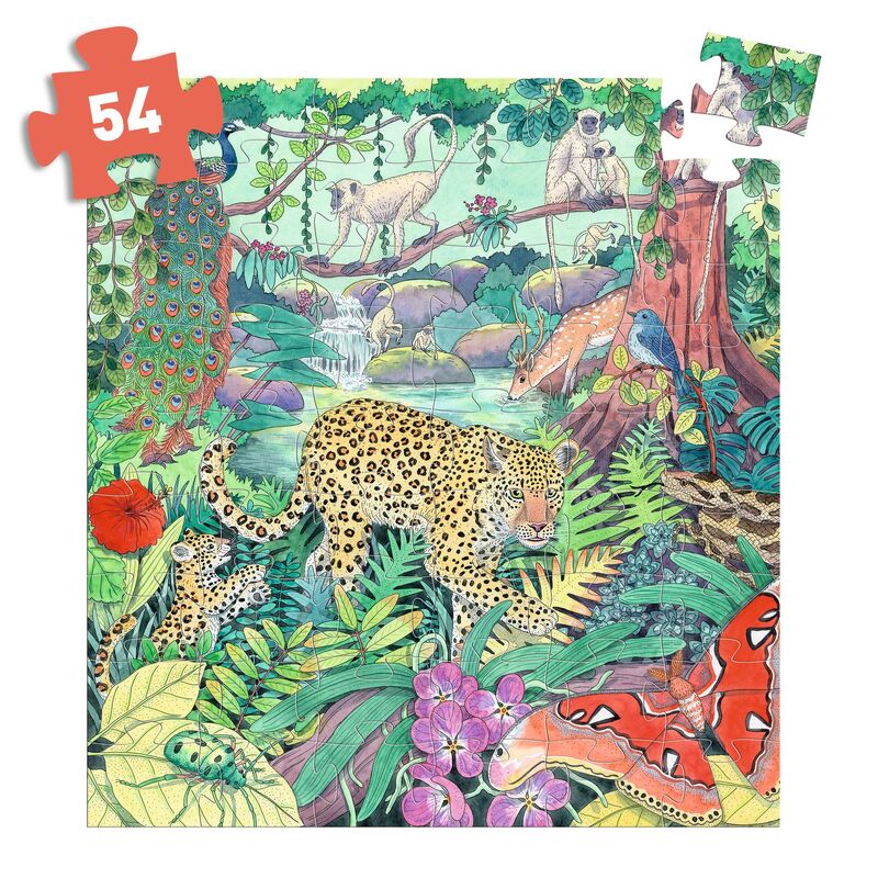 Djeco 54pc - Indian Jungle Silhouette Jigsaw Puzzle