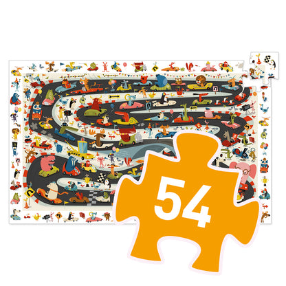 Djeco - Car Ralley Observation Puzzle 54 pce