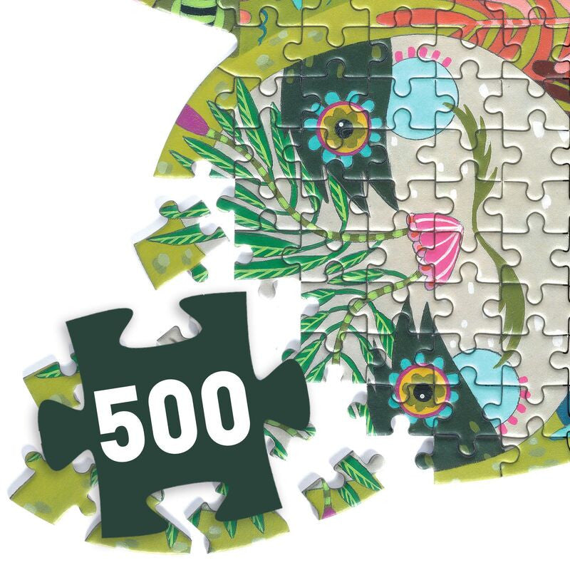 Djeco - Sloth Shaped Art Puzzle 500pc