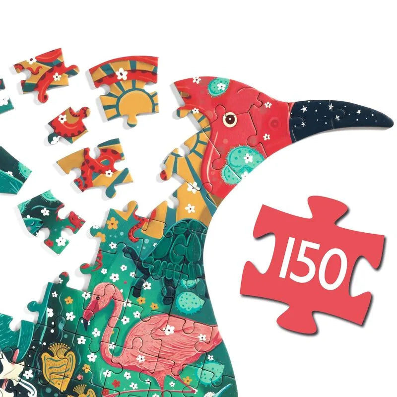 Djeco 150pc - Penguin Art Jigsaw Puzzle | Silhouette Puzzle for Kids