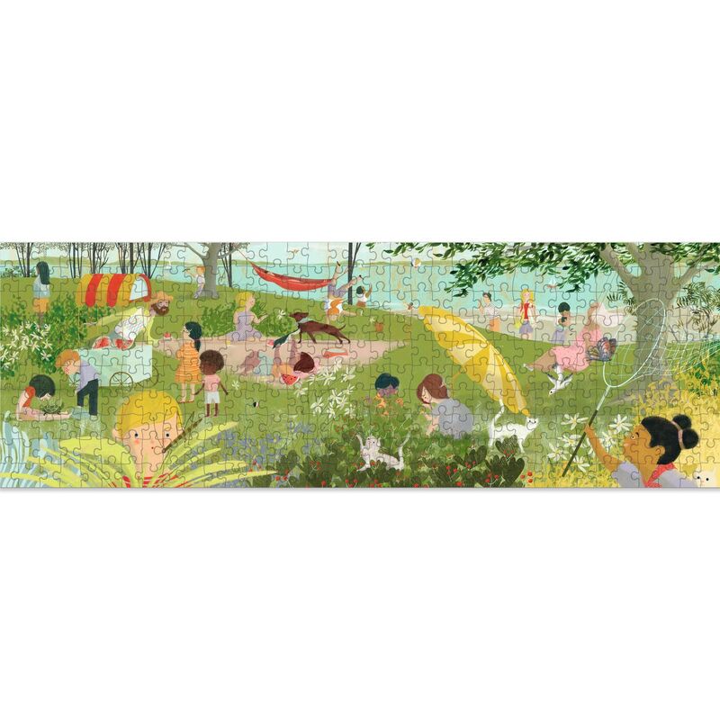 full-size poster included with Djeco A Summer's Day 350-piece Gallery jigsaw puzzle for assembly reference