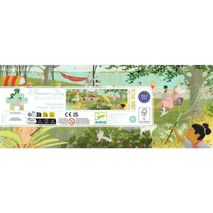 the A Summer's Day puzzle box shown from the front with its panoramic lakeside artwork