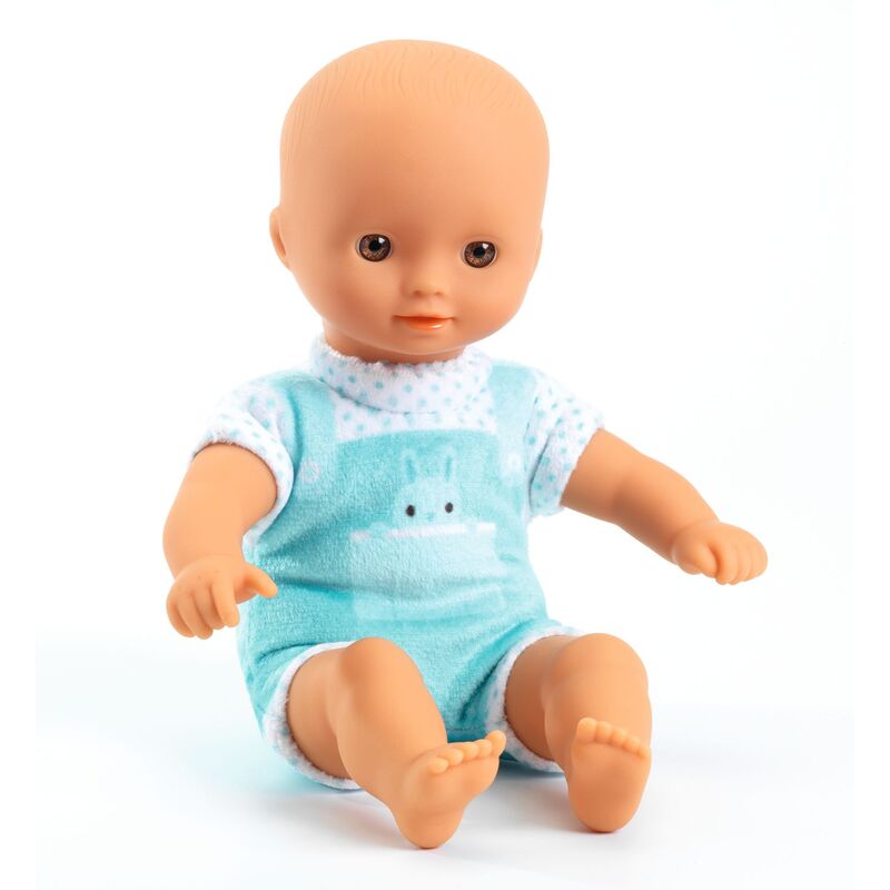 Djeco Mini Pomea Soft Dolls Poppy, Charly & Gabby - Adorable 20 cm Mini Pomea soft dolls with printed clothing and soft bodies, ideal for first doll play.