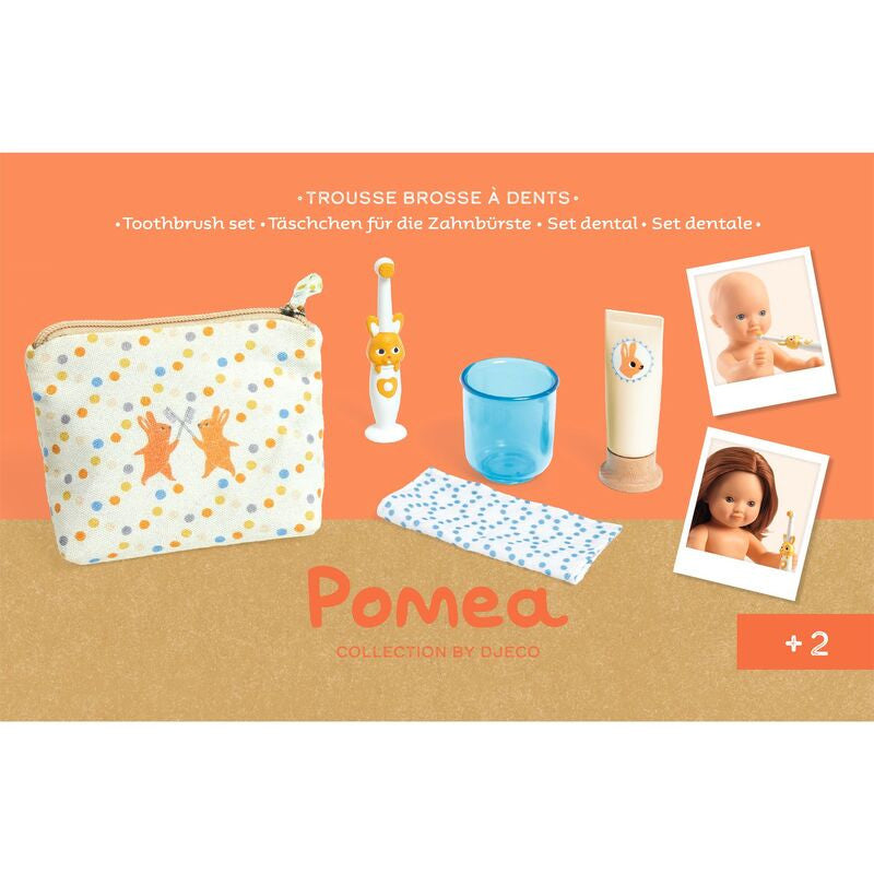 Djeco - Pomea Doll's 5 piece Doll Toothbrush Set