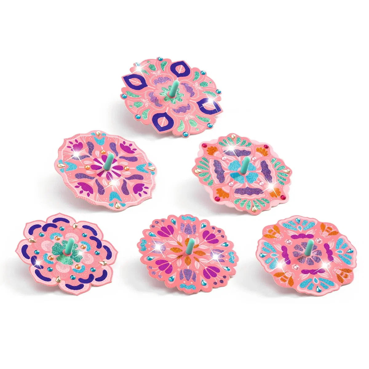 Djeco DIY Flower Power Spinning Tops Craft Kit for Kids