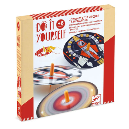 Djeco Hypno Cosmos Spinning Tops - DIY Metallic Foil Craft Kit