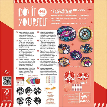 Djeco Hypno Cosmos Spinning Tops - DIY Metallic Foil Craft Kit